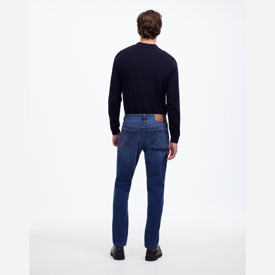 blue mens madewell atlético delgado coolmax jeans