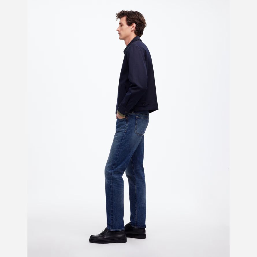 blue mens madewell 1991 rectos de orillo jeans