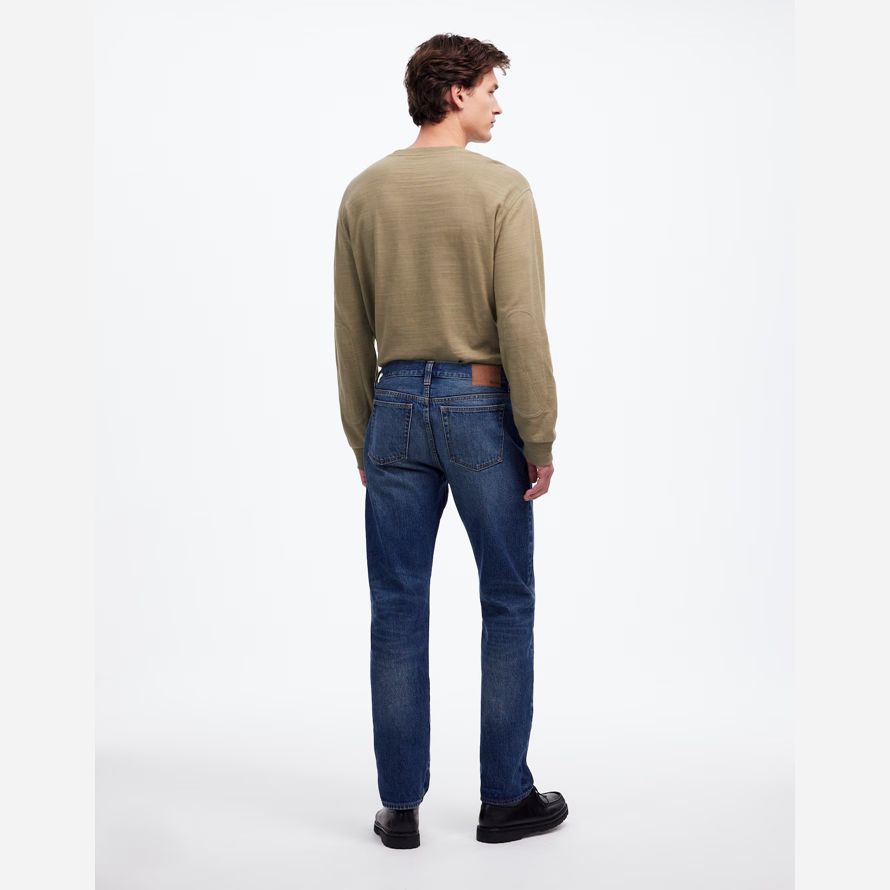 blue mens madewell 1991 rectos de orillo jeans