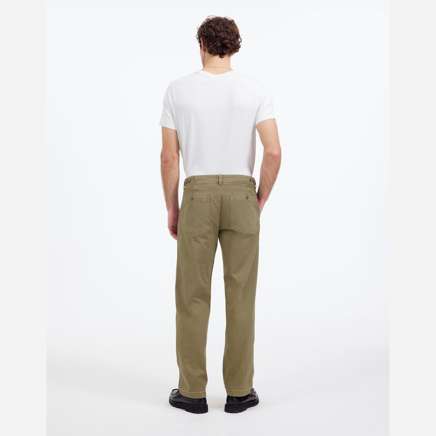 madewell fatiga teñido de sarga de algodón pantalones de hombre de oliva