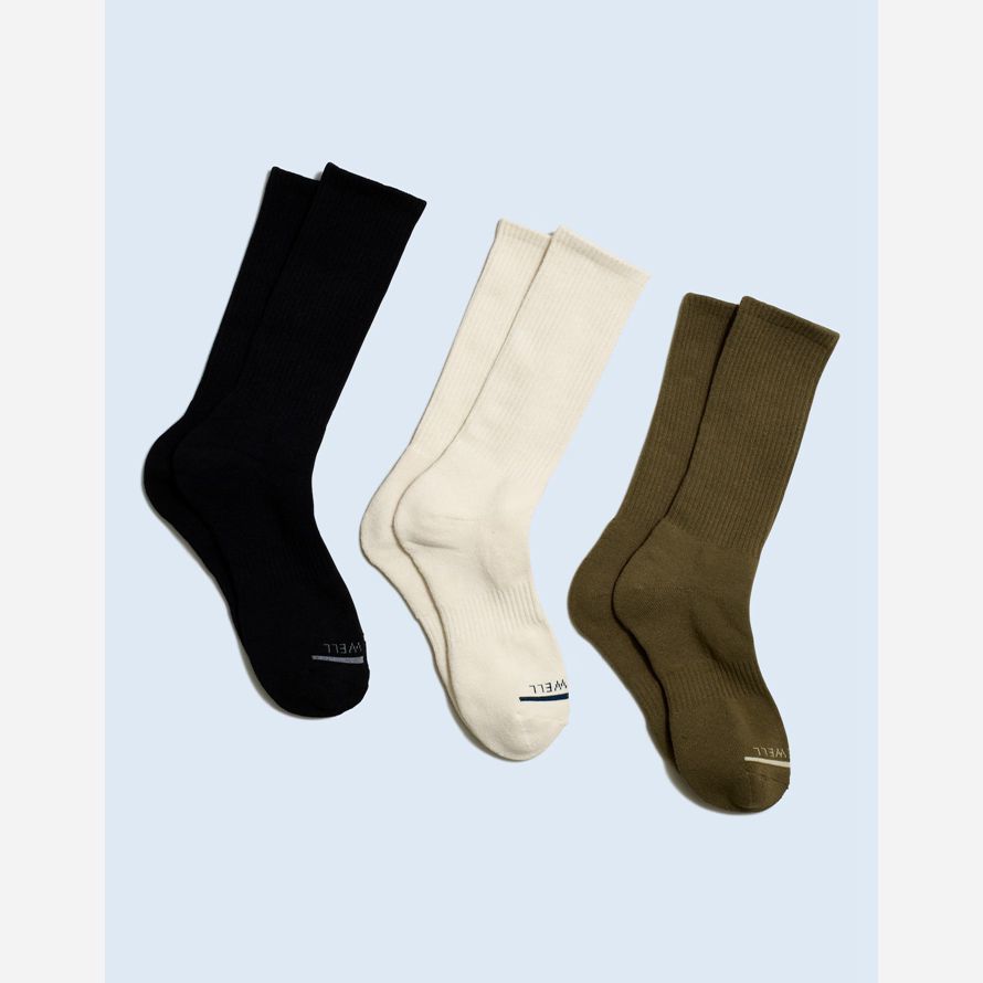 negro beige verde madewell tres-pack mwl cloudlift tripulación calcetines hombre