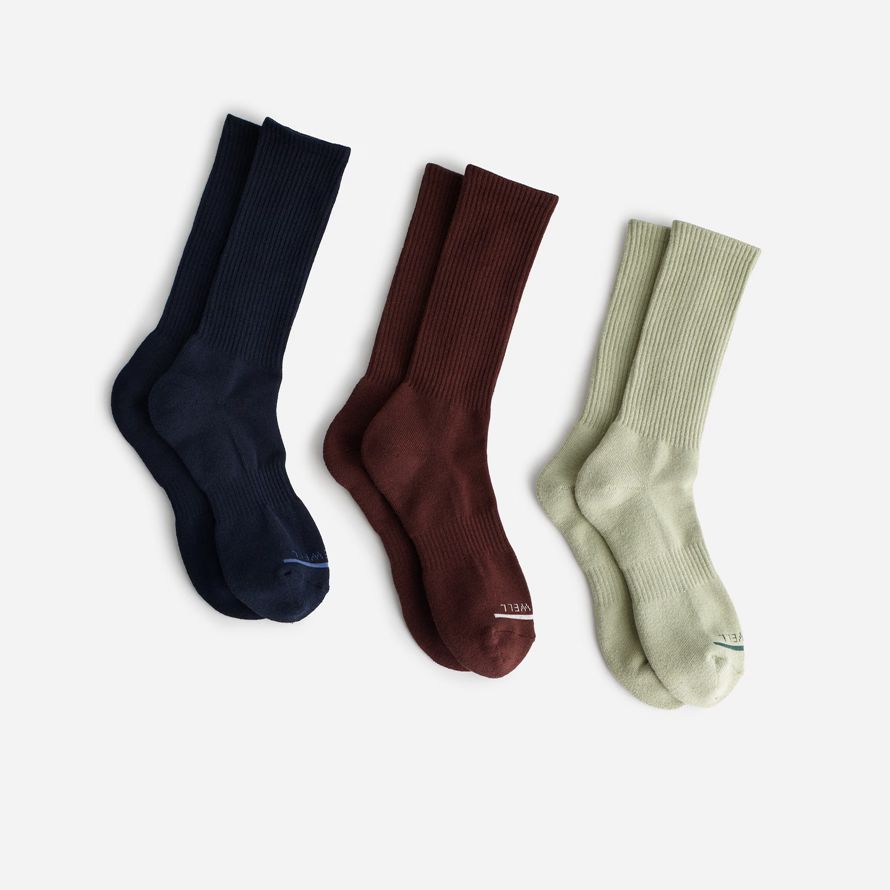marina marrón oscuro verde madewell tres-pack mwl cloudlift tripulación calcetines hombre
