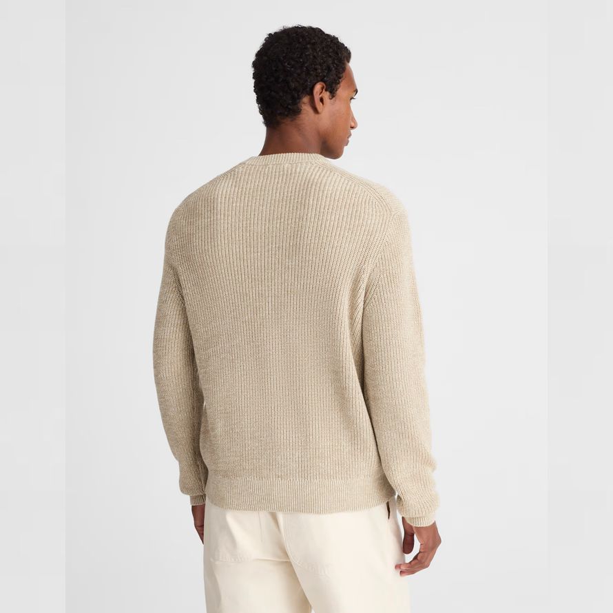 madewell de algodón de la coctelera de punto con cuello redondo para hombre suéter crema