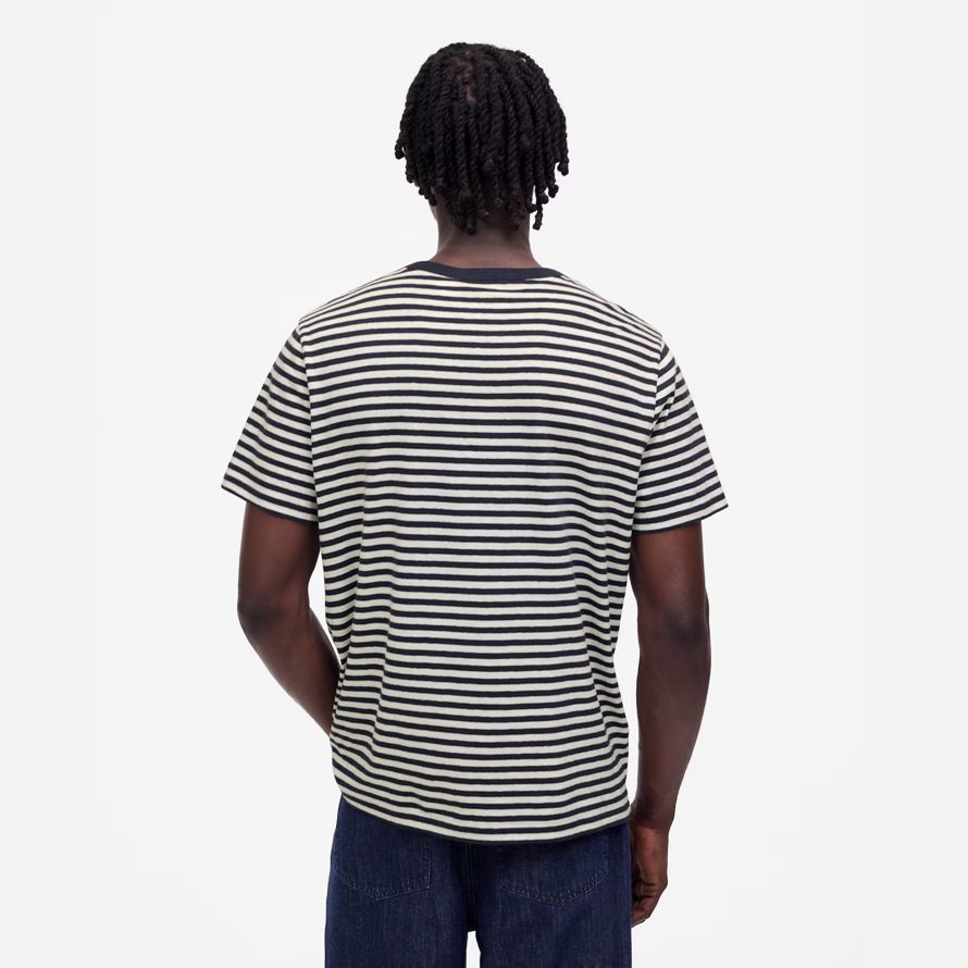azul marino blanco para hombre madewell allday algodón-lino mezcla de t-shirts