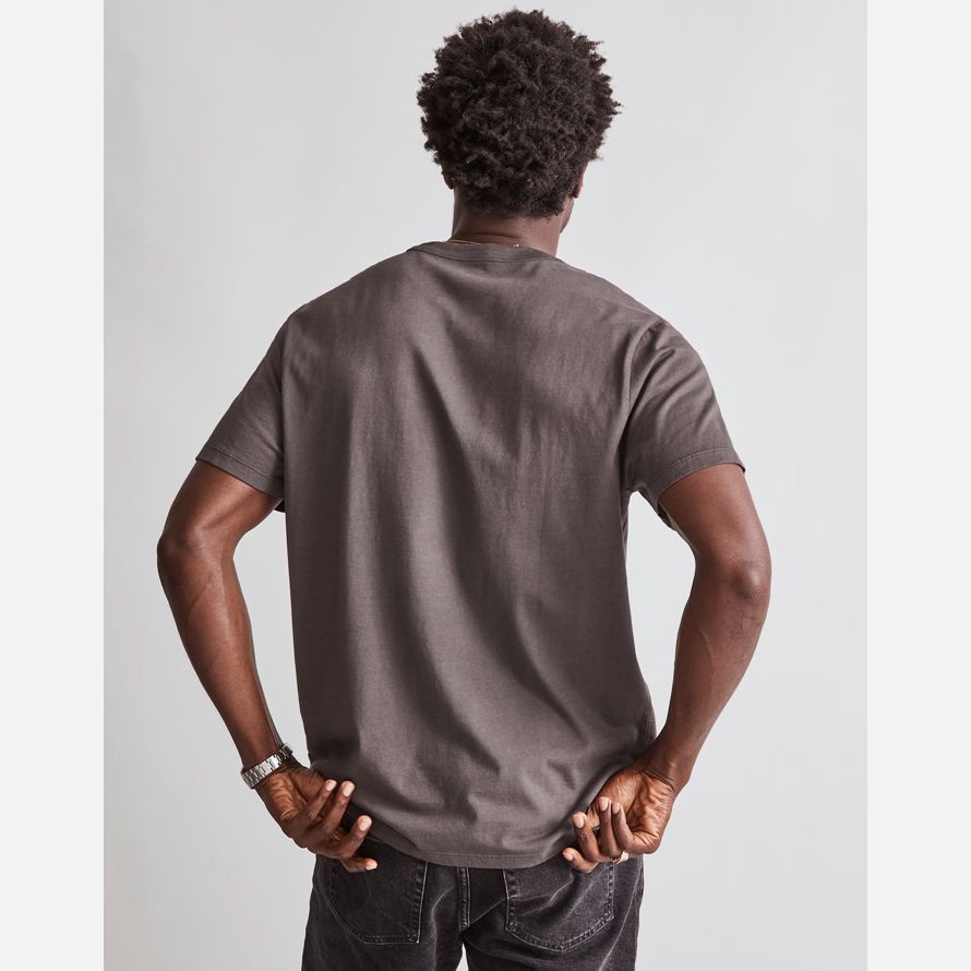 gris oscuro para hombre madewell teñido allday cuello redondo camisetas
