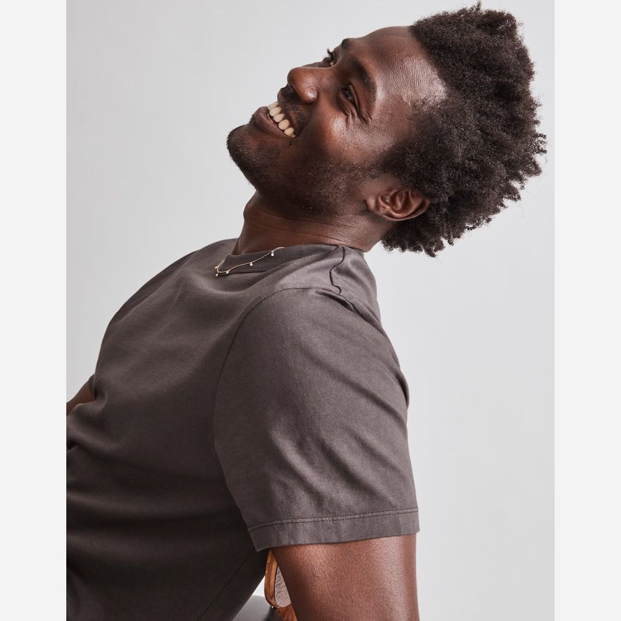 gris oscuro para hombre madewell teñido allday cuello redondo camisetas
