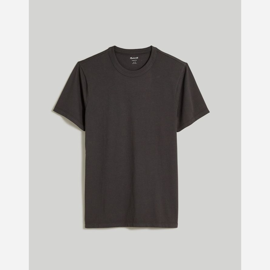 gris oscuro para hombre madewell teñido allday cuello redondo camisetas