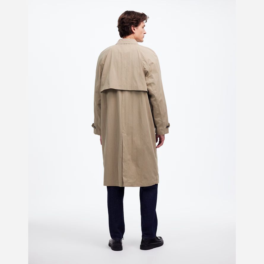 madewell raglan manga de sarga para hombre de gabardina color caqui marrón