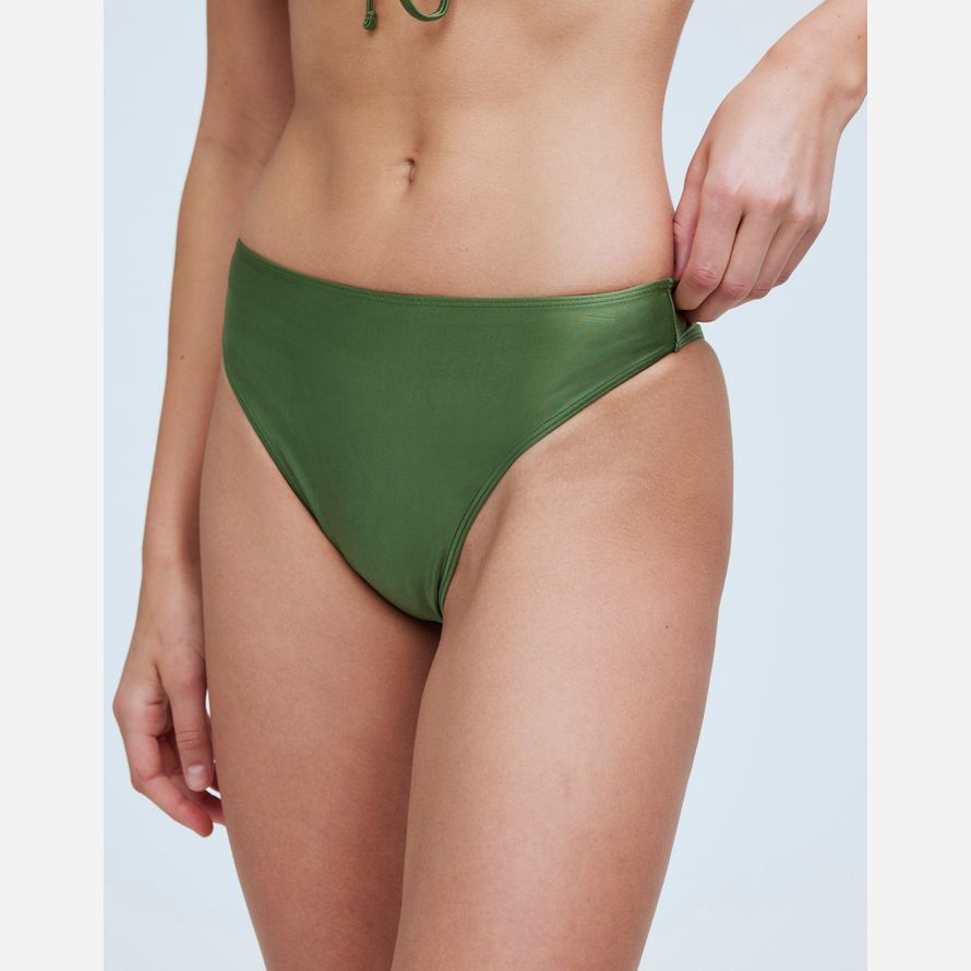 madewell frankies bikinis laura de satén para mujer de la parte de abajo del bikini verde