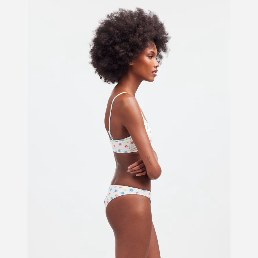 madewell frankies paloma classic womens parte de abajo del bikini blanco multicolor