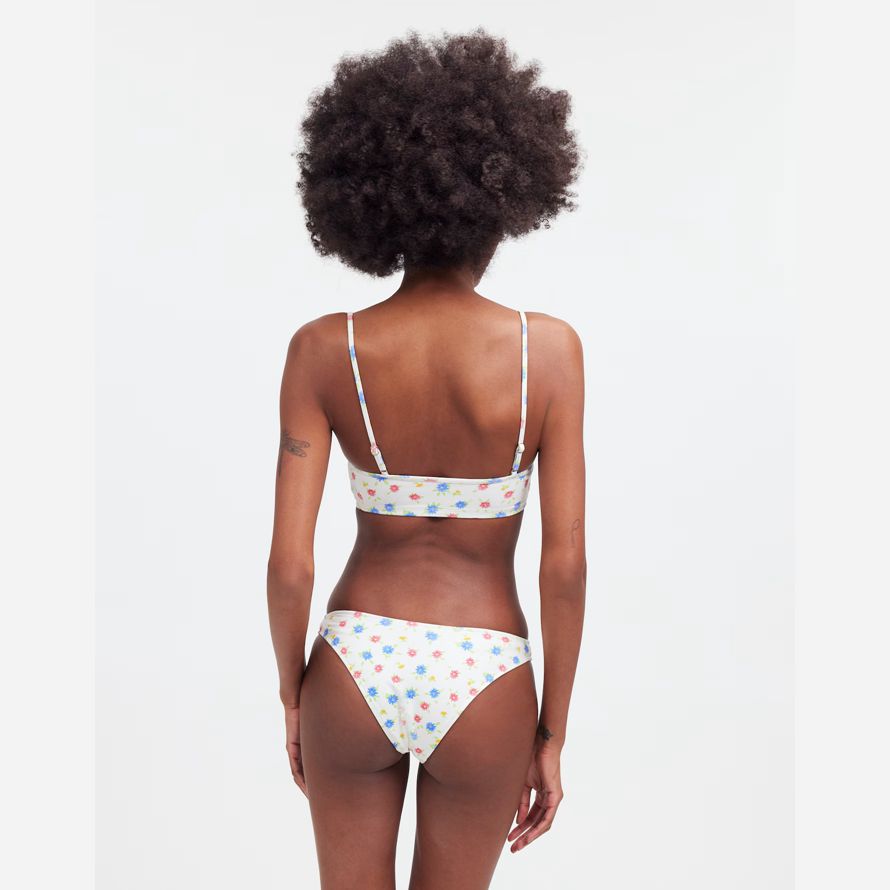 madewell frankies paloma classic womens parte de abajo del bikini blanco multicolor