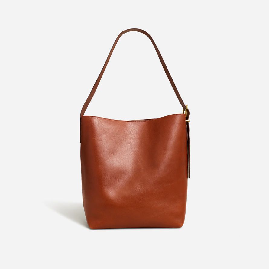 madewell la esencial tote para mujer de la bolsa de balde marrón naranja