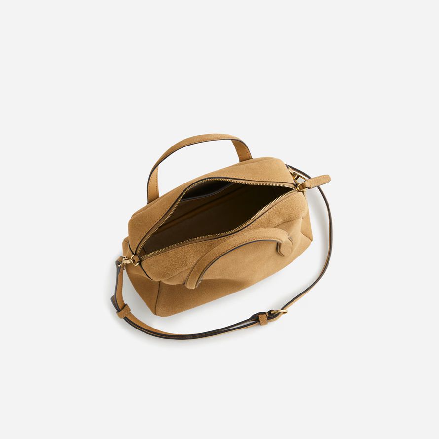 womens madewell medio de gamuza crossbody bolsa marrón