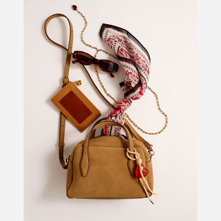 womens madewell medio de gamuza crossbody bolsa marrón
