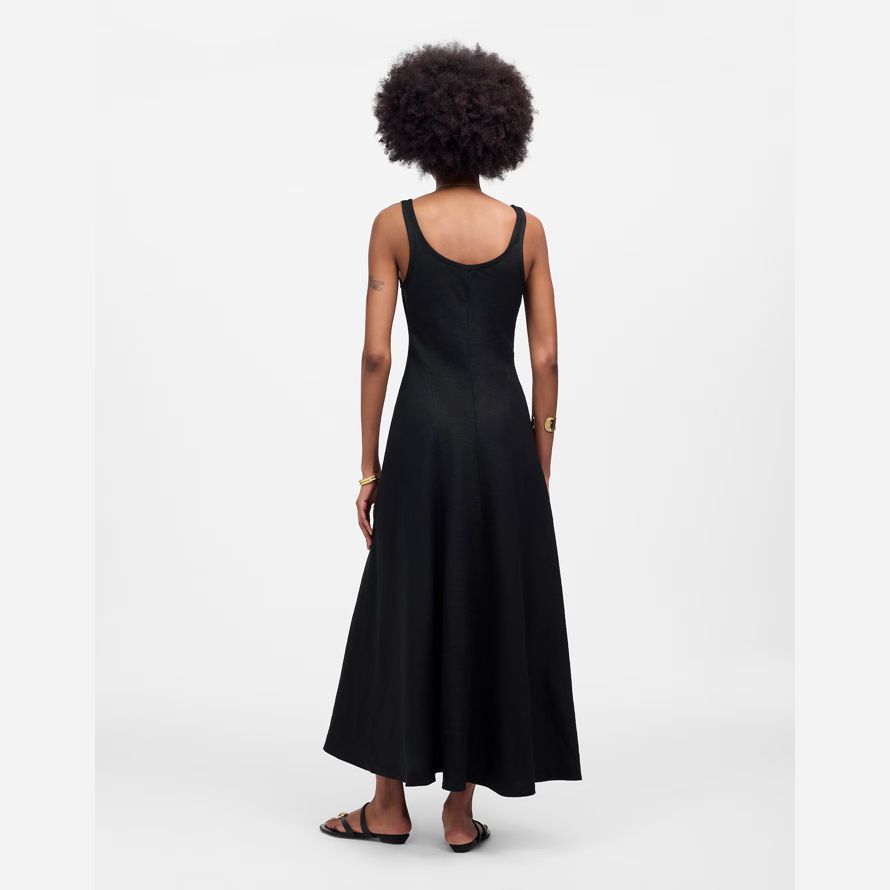 madewell cuello sin mangas midi vestido de las mujeres de negro