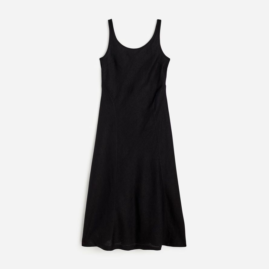 madewell cuello sin mangas midi vestido de las mujeres de negro