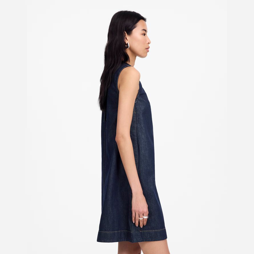 womens madewell del dril de algodón de cuadros vestido de la marina