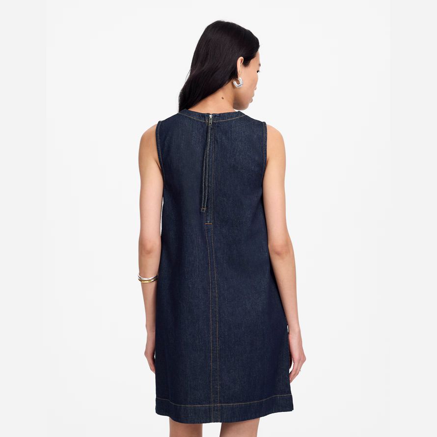 womens madewell del dril de algodón de cuadros vestido de la marina