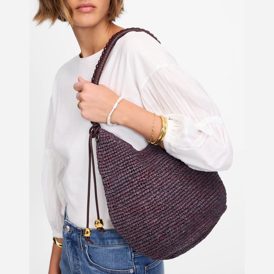 chocolate madewell la camren paja bolso de mujer