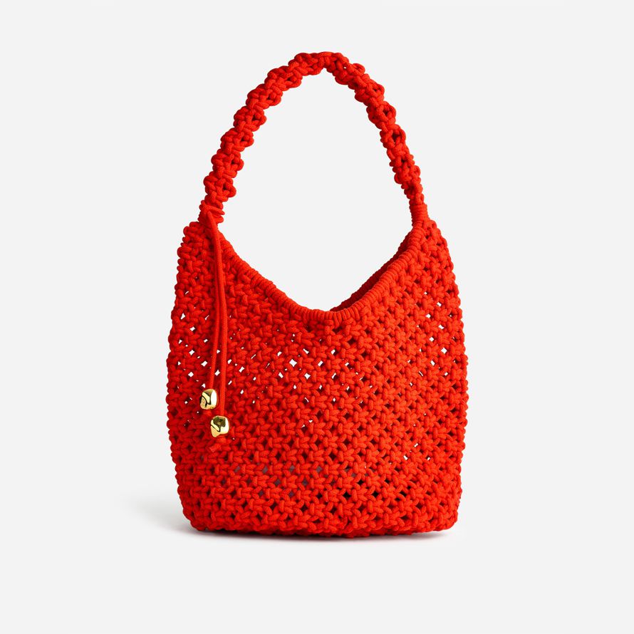 womens madewell la camren cuerda bolso rojo naranja