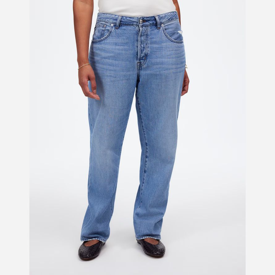 madewell las curvas decano fácil recta aireado womens jeans azul