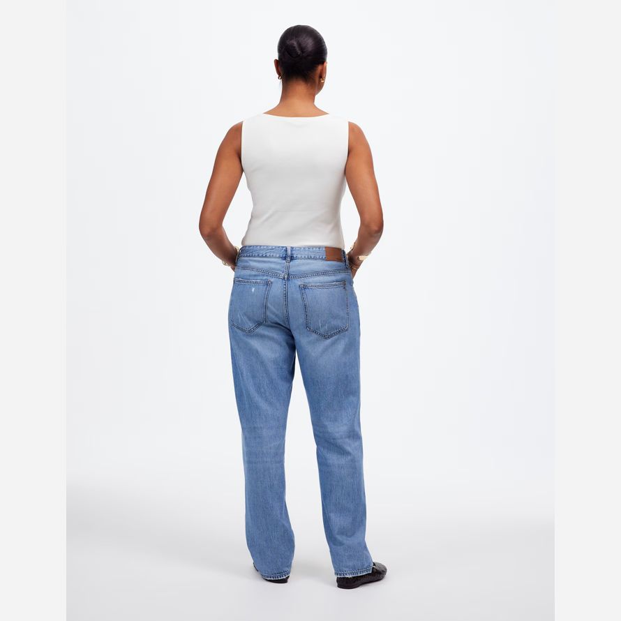 madewell las curvas decano fácil recta aireado womens jeans azul