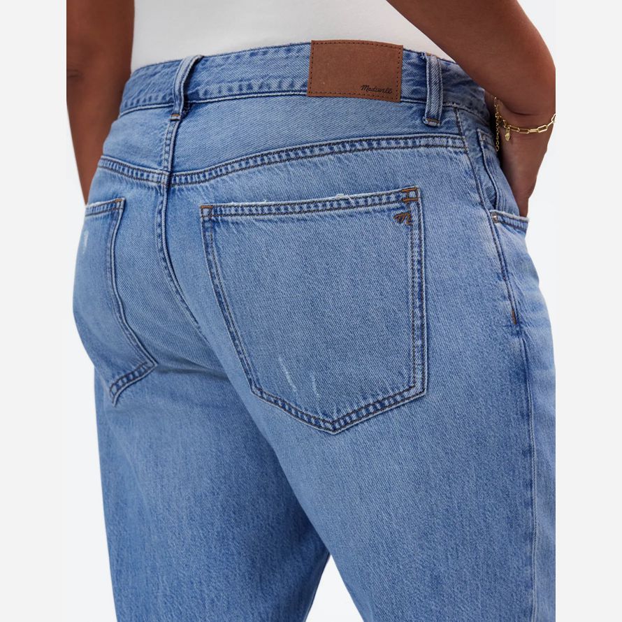 madewell las curvas decano fácil recta aireado womens jeans azul