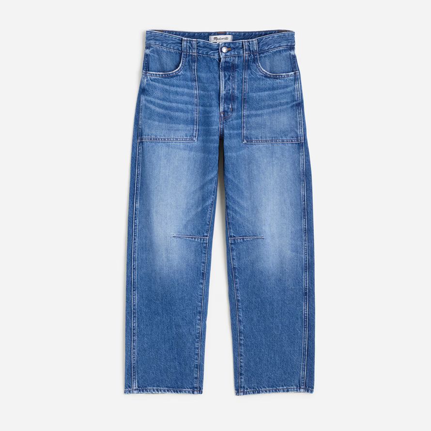 madewell la iracunda de cañón en la pierna de la mujer pantalones vaqueros de color azul