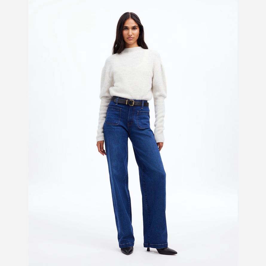 azul madewell la emmett de pierna ancha de longitud completa womens jeans