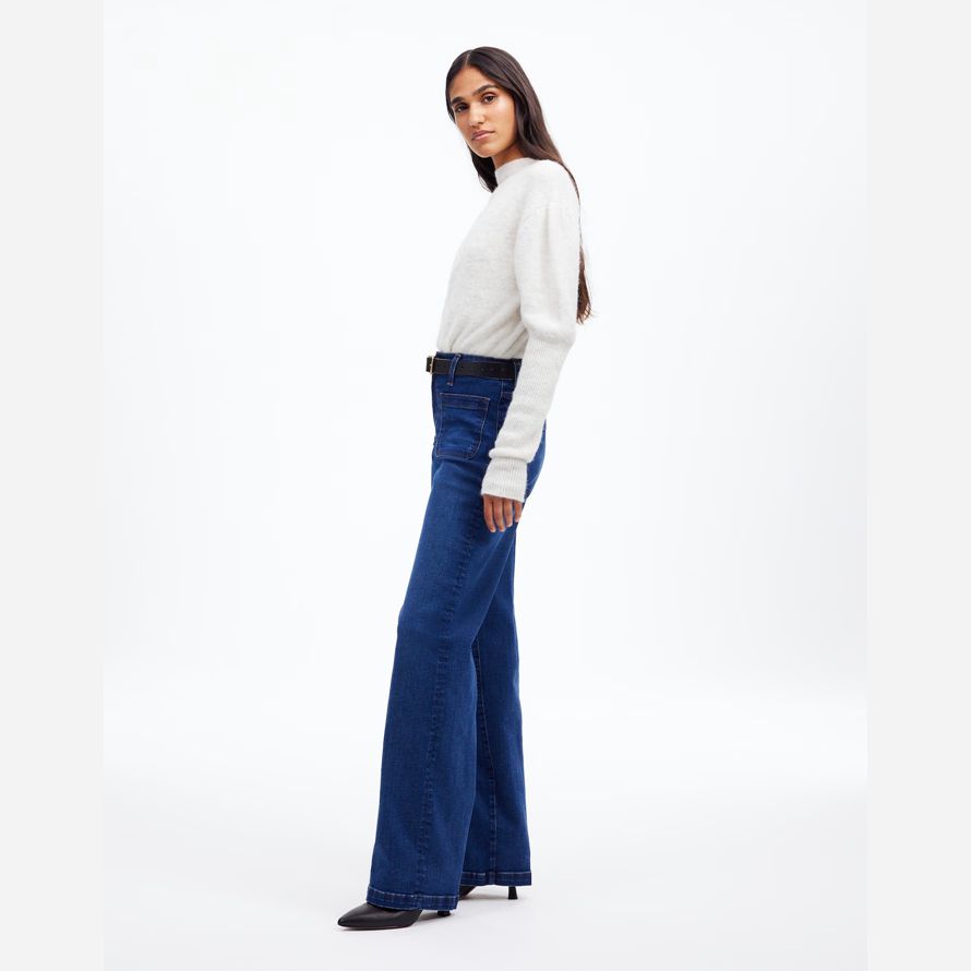 azul madewell la emmett de pierna ancha de longitud completa womens jeans