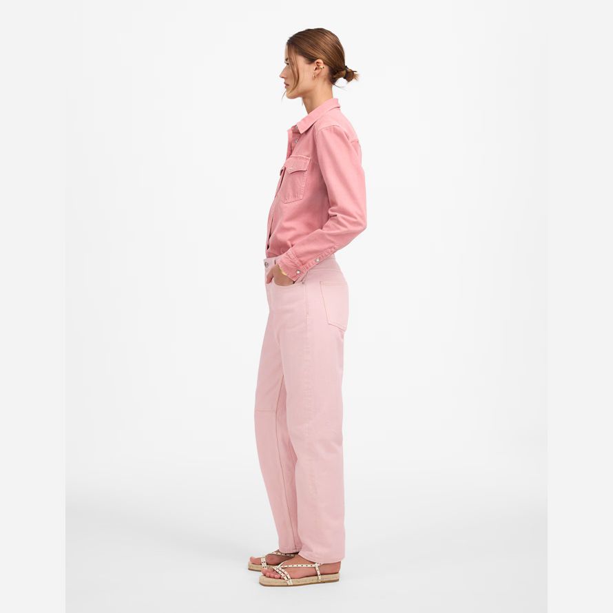 madewell la iracunda de cañón en la pierna de la mujer pantalones vaqueros de color rosa