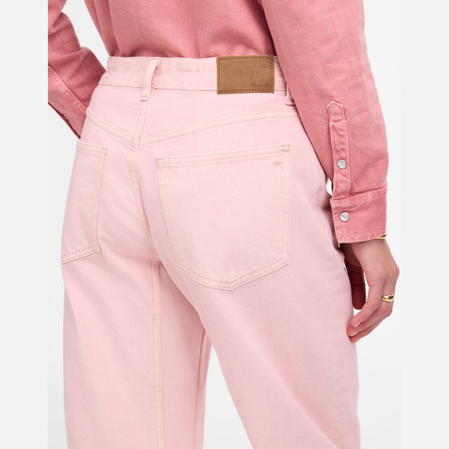 madewell la iracunda de cañón en la pierna de la mujer pantalones vaqueros de color rosa