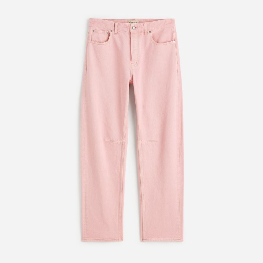 madewell la iracunda de cañón en la pierna de la mujer pantalones vaqueros de color rosa