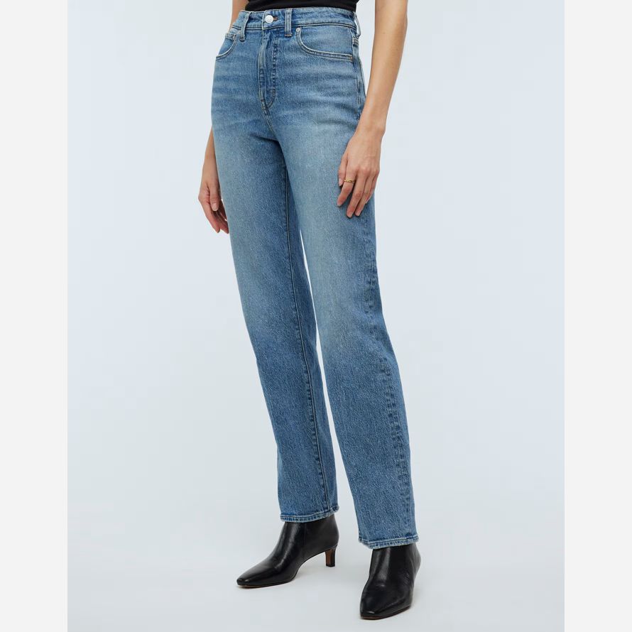 azul madewell la década de los 90 recta womens jeans