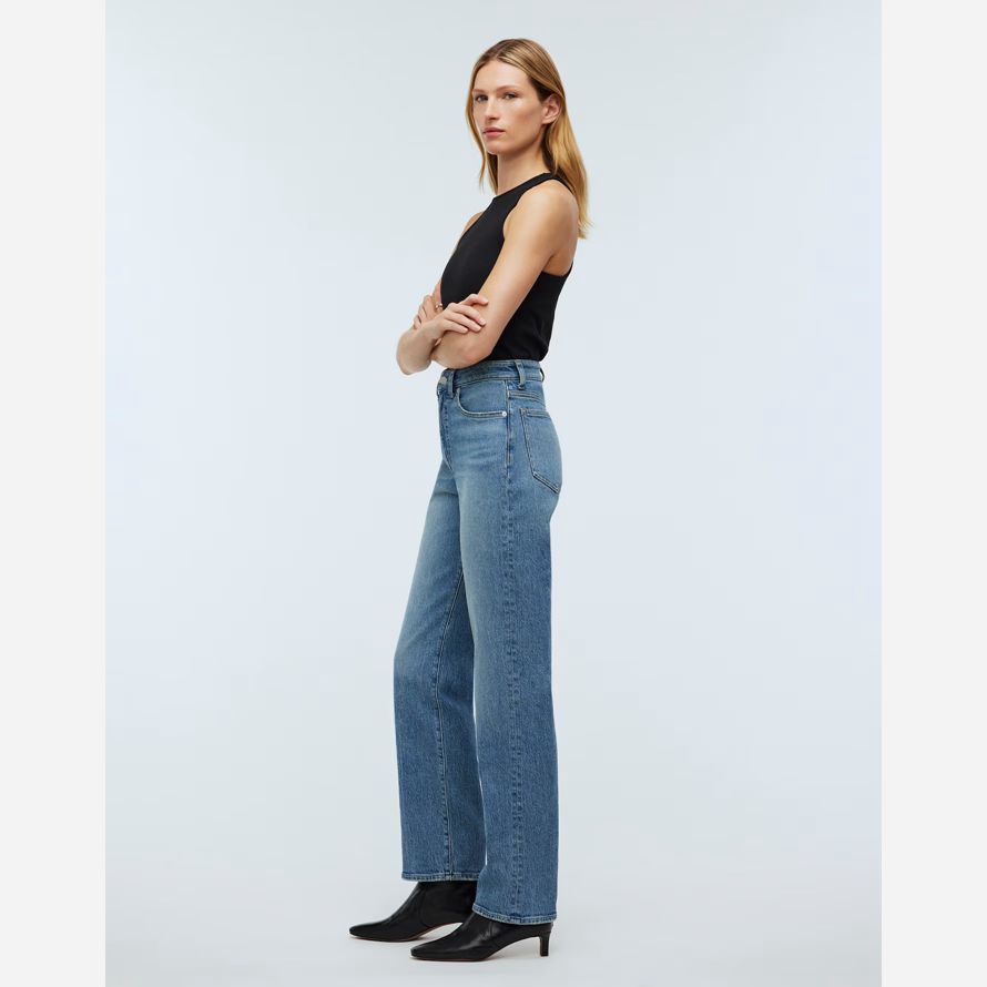 azul madewell la década de los 90 recta womens jeans