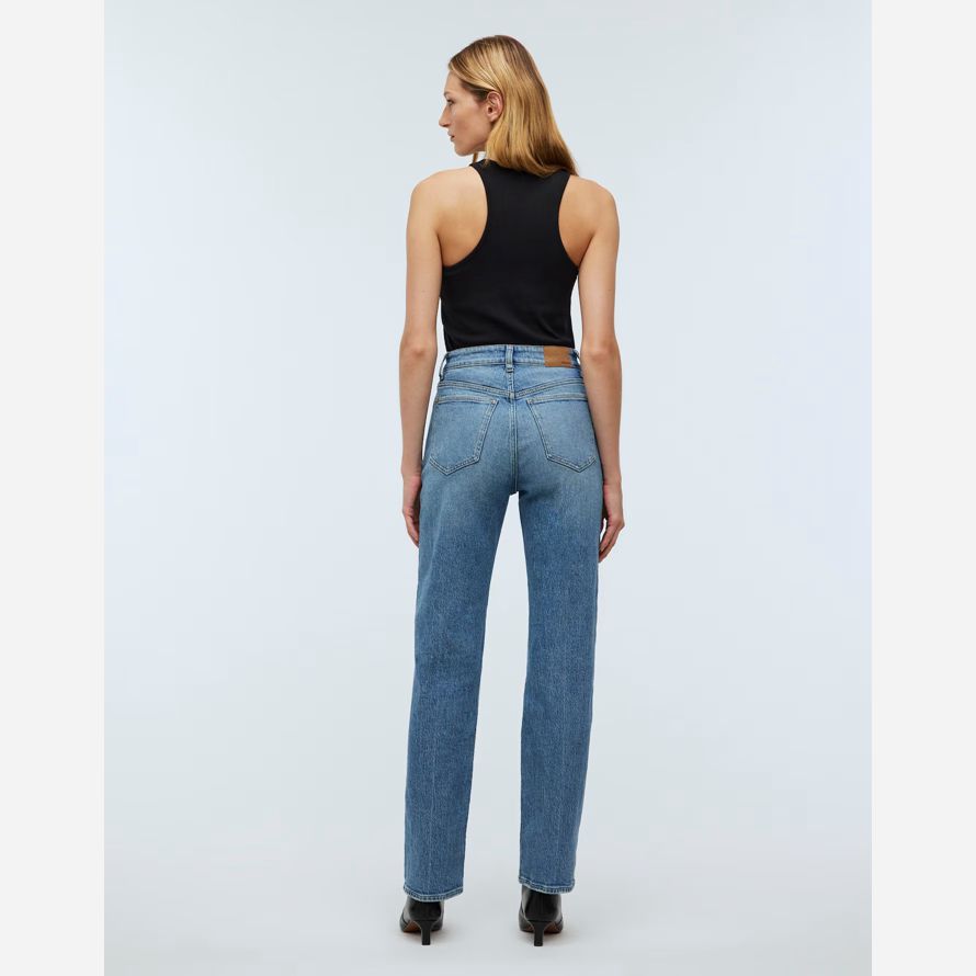 azul madewell la década de los 90 recta womens jeans