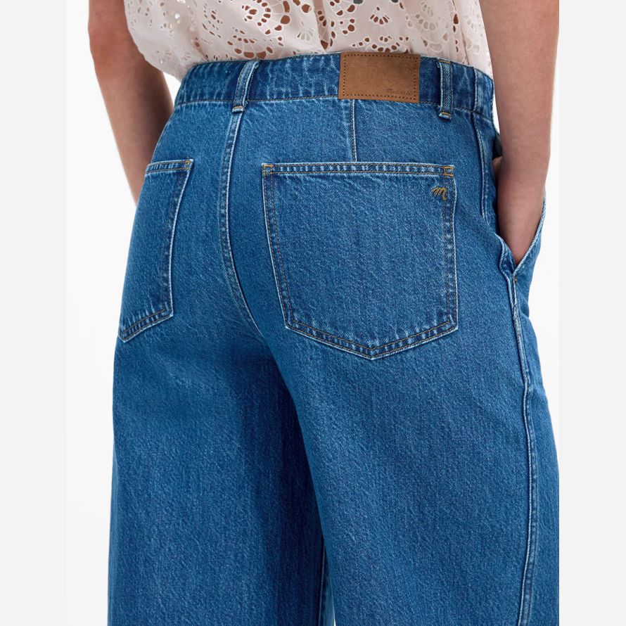 womens madewell ancho de barrido jeans azul