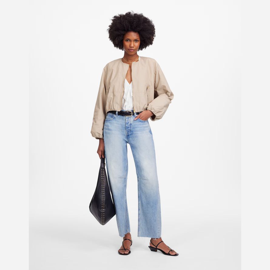 madewell la iracunda de cañón en la pierna de la mujer pantalones vaqueros azul claro