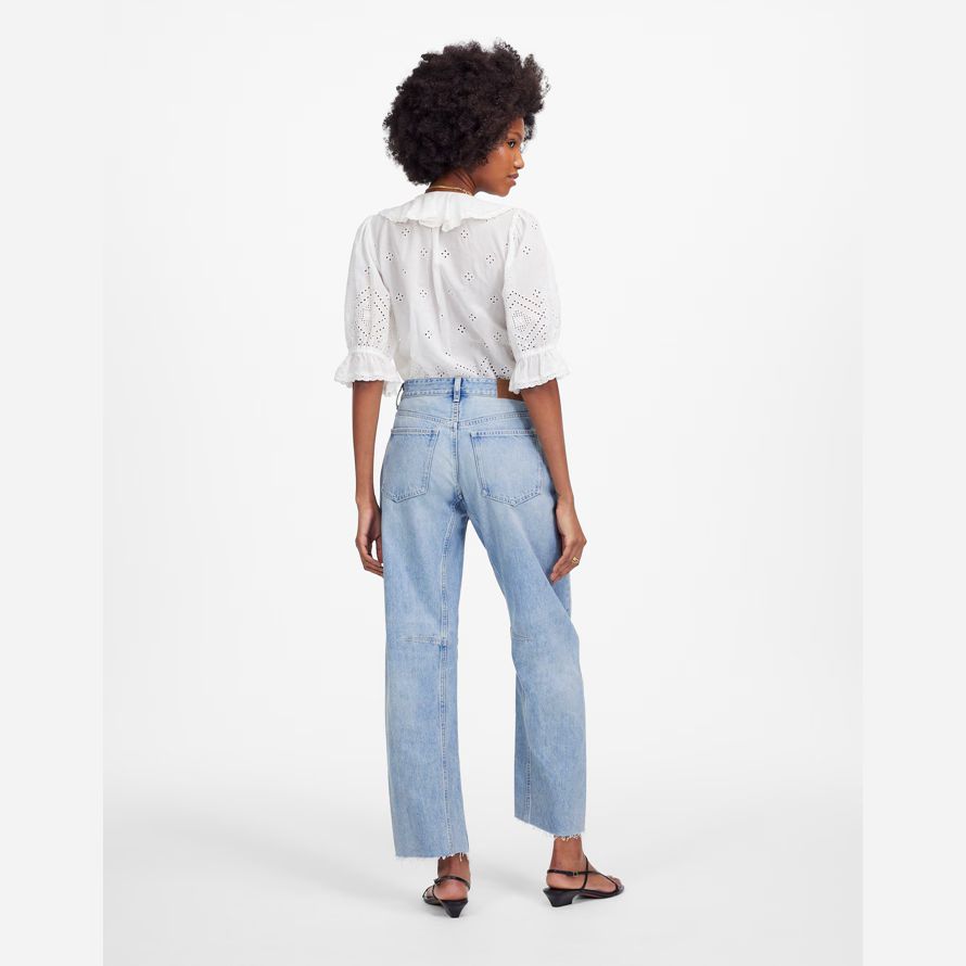 madewell la iracunda de cañón en la pierna de la mujer pantalones vaqueros azul claro