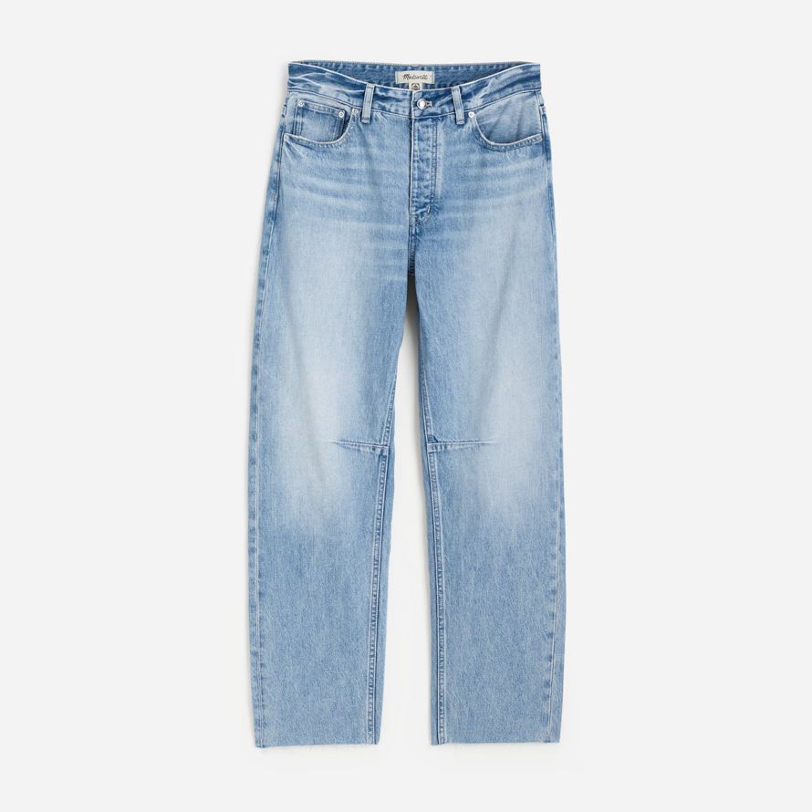 madewell la iracunda de cañón en la pierna de la mujer pantalones vaqueros azul claro