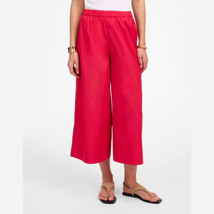 womens madewell pull-en los pantalones de algodón rojo