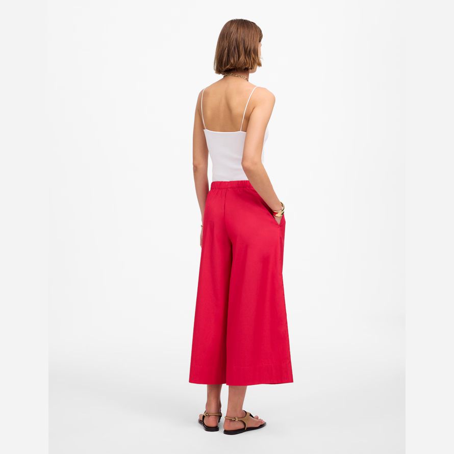 womens madewell pull-en los pantalones de algodón rojo