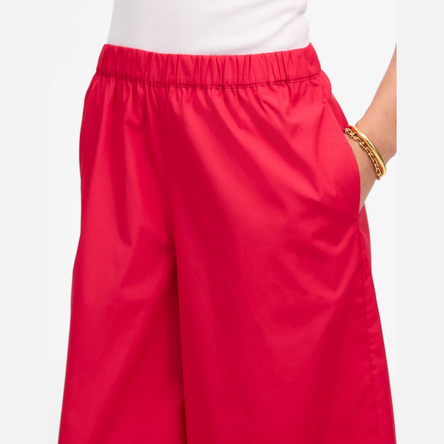 womens madewell pull-en los pantalones de algodón rojo