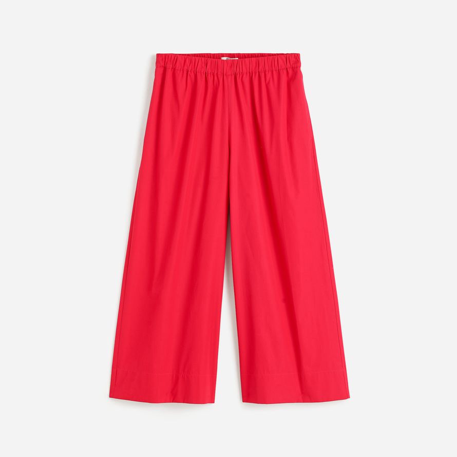 womens madewell pull-en los pantalones de algodón rojo