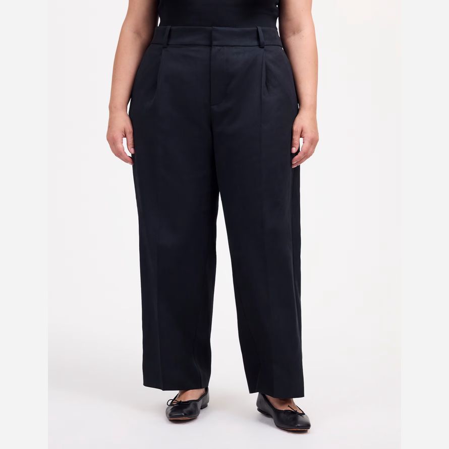 madewell más holgado con cuello recto para mujer pantalones negros