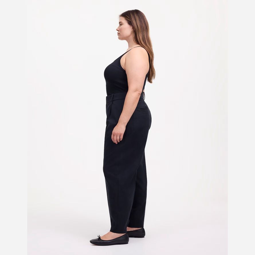 madewell más holgado con cuello recto para mujer pantalones negros