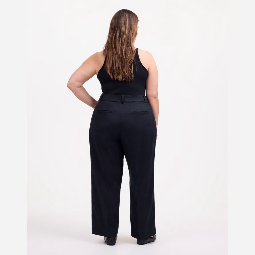 madewell más holgado con cuello recto para mujer pantalones negros