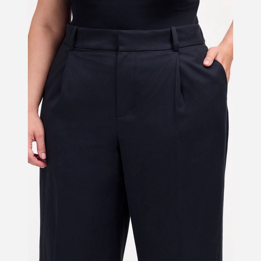 madewell más holgado con cuello recto para mujer pantalones negros