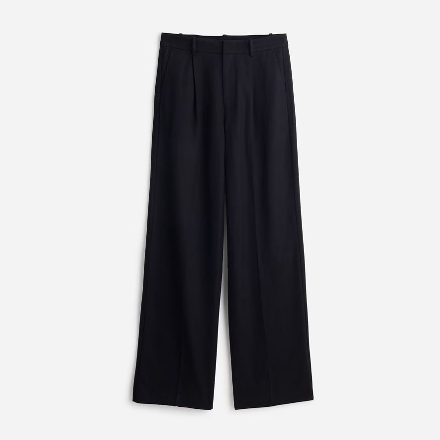 madewell más holgado con cuello recto para mujer pantalones negros