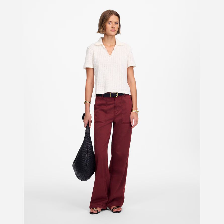 borgoña womens madewell de baja altura holgados pantalones de utilidad